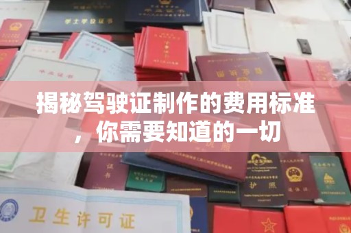 宏伟揭秘驾驶证制作的费用标准，你需要知道的一切